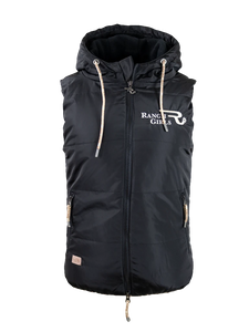 Hooded Vest Pam with No Sleeve Black