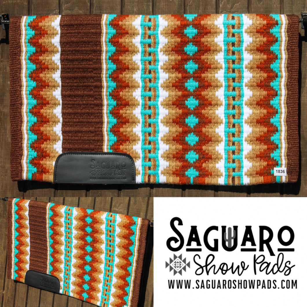 Beaufort Show Pads - Chestnut, Aqua, Rust & White