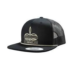 Ariat Cap Toe Bug Stitch Brim Rope - Black