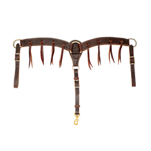 Load image into Gallery viewer, 2” Chocolate Harness Leather Breast Collar With Latigo Strings
