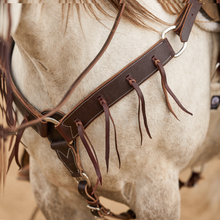 Load image into Gallery viewer, 2” Chocolate Harness Leather Breast Collar With Latigo Strings
