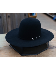 100x Pure Beaver Open Crown Felt Hat - Black