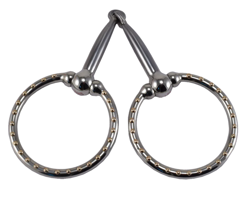 Stainless Ballhinge Ring Snaffle Bit with Dots