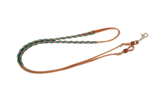 HL 5/8'' Barrel Reins Turquoise Latigo Laced