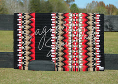 Sur Tapis Banks - Noir, Rouge, Beige & Blanc