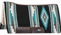 Tapis de Selle 3/4'' Merino avec Sur Tapis - Noir / Turquoise