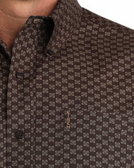 Chemise Brune Motif Géo
