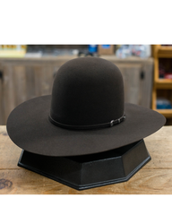 Chocolate Felt Hat 7X  - Open Crown