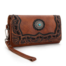 Load image into Gallery viewer, Concho Collection Wallet 2-Tone Turquoise Stone
