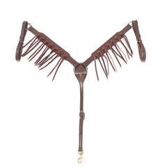 FG Breastcollar Choco Roughout Parachute Concho & Fringe