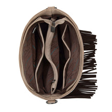 Load image into Gallery viewer, Fringe Crossbody Bag, Braided Brown &amp; Cross Detail
