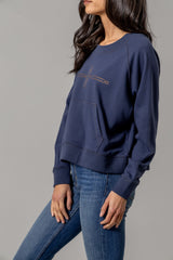 Gracie Cropped Crewneck Blue