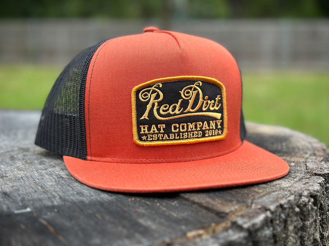 Casquette Guitar - Orange Brulé/Noir 5 Panel