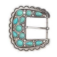 Ladies Square Buckel Turquoise Stone