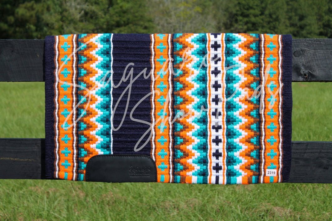 Las Cruces Show Pads - Navy, Orange, Aqua & White