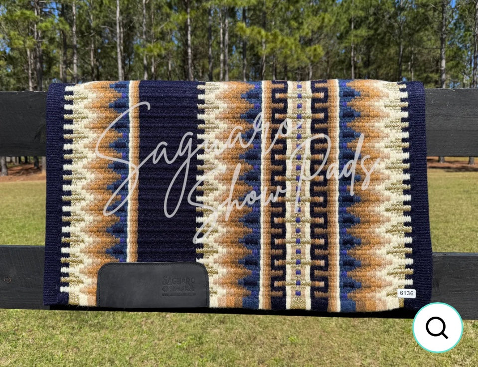 Nashville Show Pads Navy, Cream & Gold