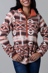 Roswell Fleece Hood - Rust Red