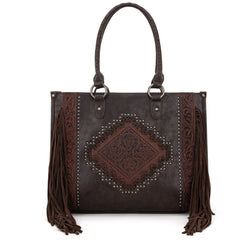 Sac Cabas Western à Franges, Détails Cloutés & Cuir Flora