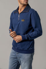 Wicklow Quarter Zip Sweatshirt Indigo