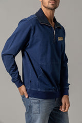 Wicklow Quarter Zip Sweatshirt Indigo