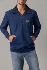 Wicklow Quarter Zip Sweatshirt Indigo
