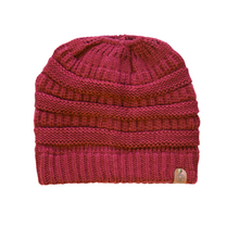 Load image into Gallery viewer, Ponytail Beanie - Burgundy
