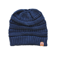 Load image into Gallery viewer, Ponytail Beanie - Navy
