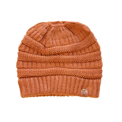 Ponytail Beanie - Rust