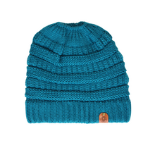 Load image into Gallery viewer, Ponytail Beanie - Teal
