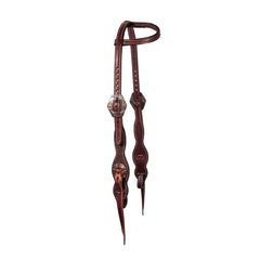 Bride Une Oreille Attache Rapide Cuir Bison Brun Foncé