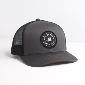 Black Round Logo Cap - Charcoal