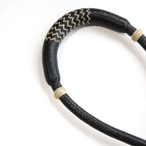 Rawhide Bosal 5/8" - Black with Natural Accents