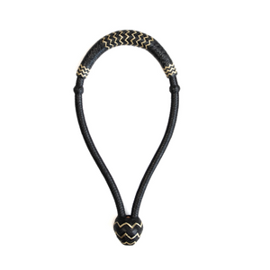Rawhide Bosal 1/2" - Black with Natural Accents