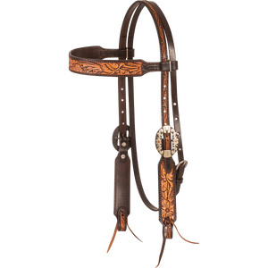 Two-Tone Browband Headstall Chesnut & Chocolate