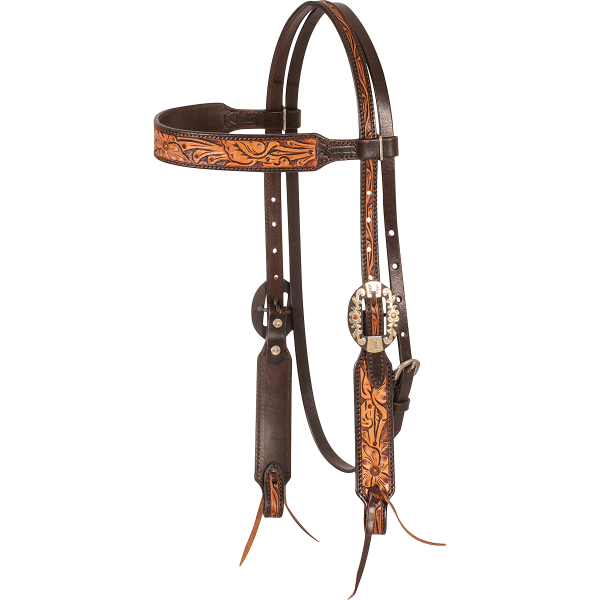 Two-Tone Browband Headstall Chesnut & Chocolate