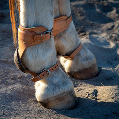 Leather Skid Bootswith Buckle Ajustement