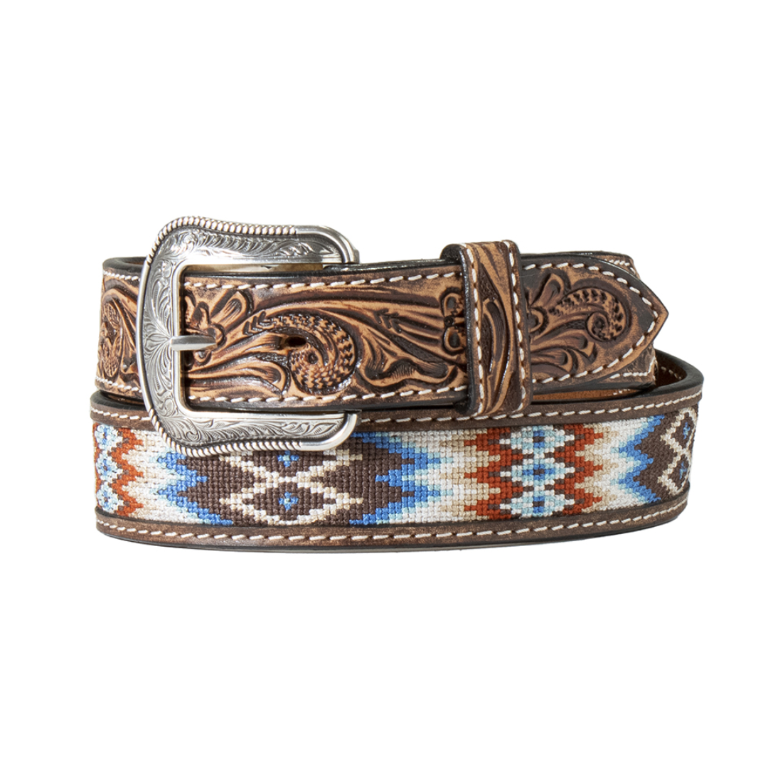 Ceinture pour Hommes avec Motif Floral & Broderie de Couleurs