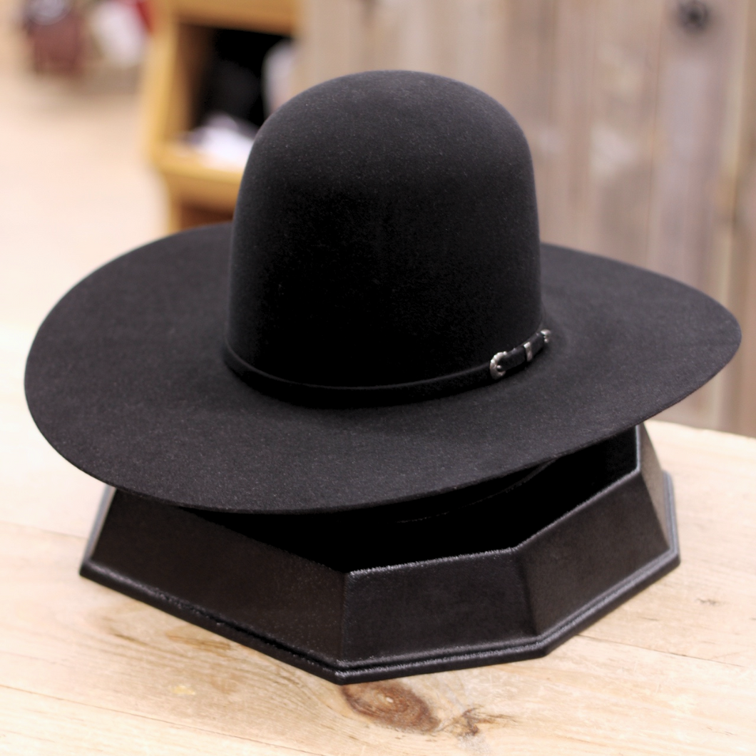 Black Felt Hat 10x - Open Crown
