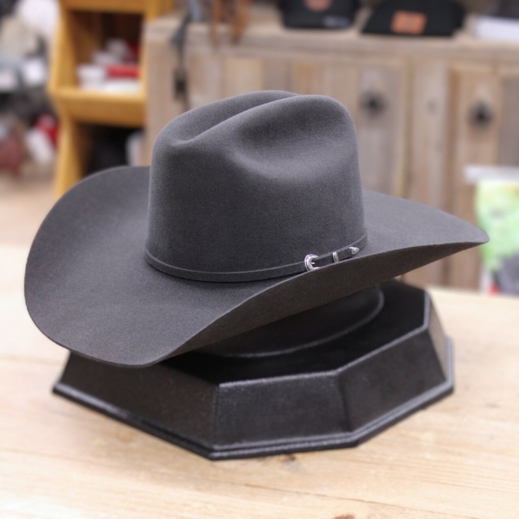 Charcoal Felt Hat 7x Cowboy Top 6 7 8
