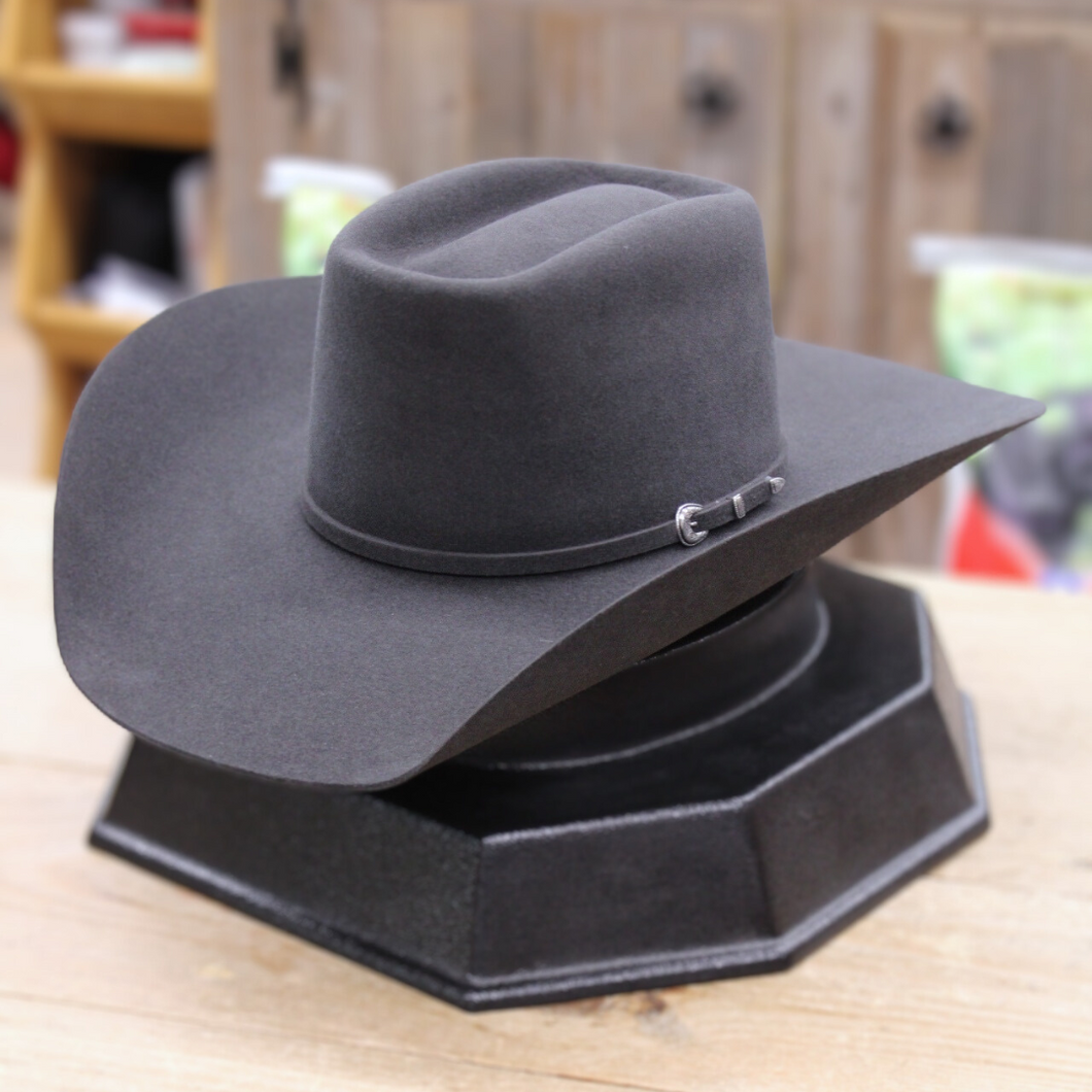 Charcoal Felt Hat 7x - Square Top