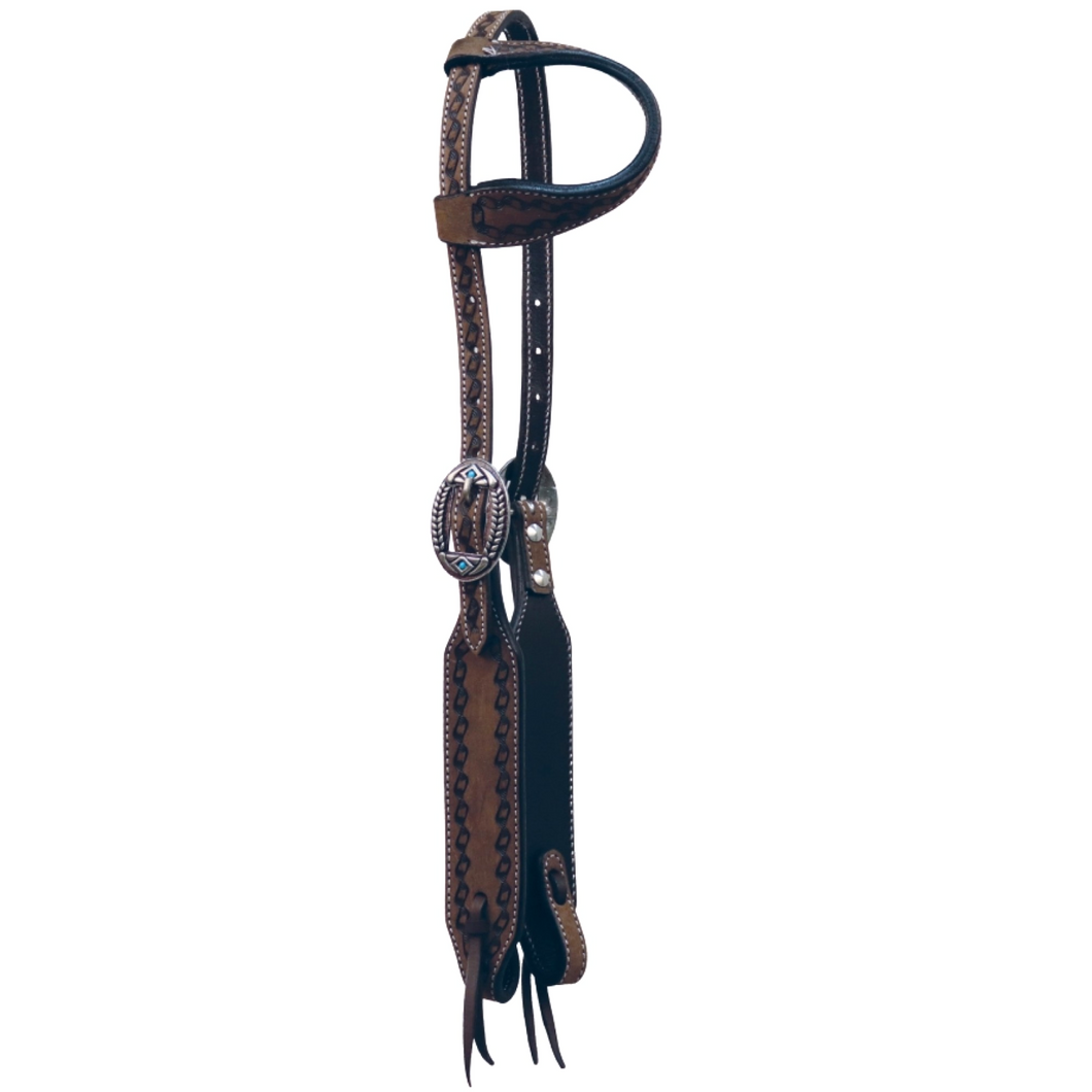 Roughout Badlands Collection One Ear Headstall - Chocolate