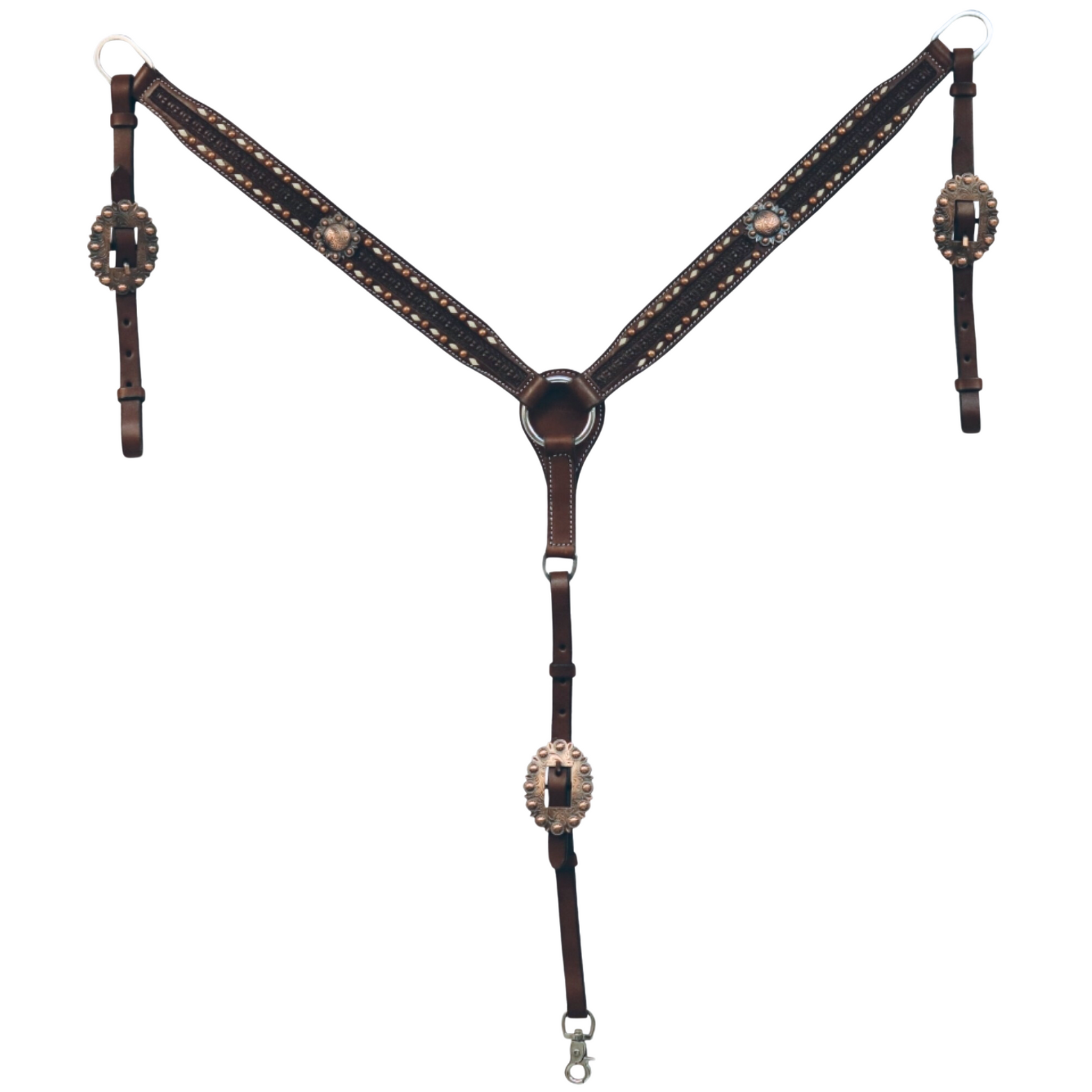 Col Poitrine Western Rouge - Superposition Argent - Taille Unique (cheval)