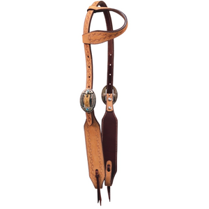 Roughout Badlands Collection One Ear Headstall - Chestnut
