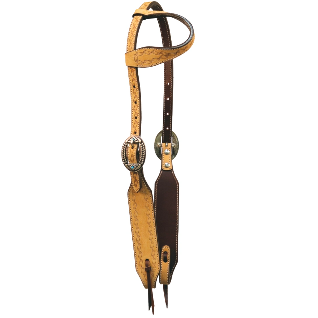Roughout Badlands Collection One Ear Headstall - Golden