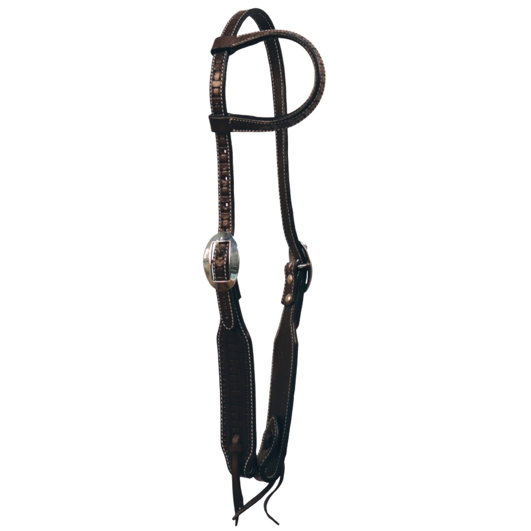 Oxbow Ribbon One Ear Headstall - Chocolate