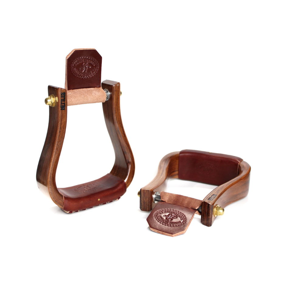 Étriers en Bois 2'' Plat - Brun Noyer