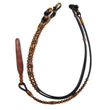 Load image into Gallery viewer, Rawhide Romal Reins - Black with Caramel Accent
