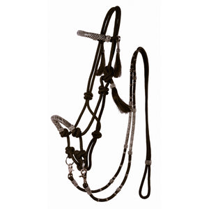 Rawhide Rope Bridle with Reins