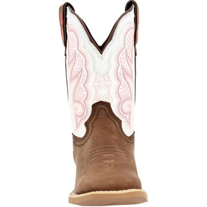 Kid's Western Boots - White & Pink