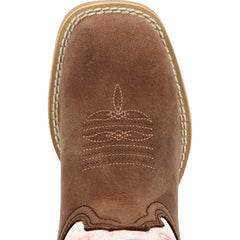 Kid's Western Boots - White & Pink